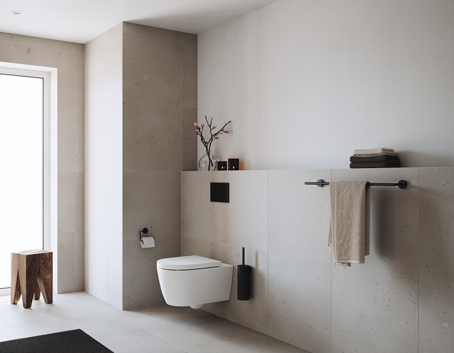 Bathroom with Home black details
